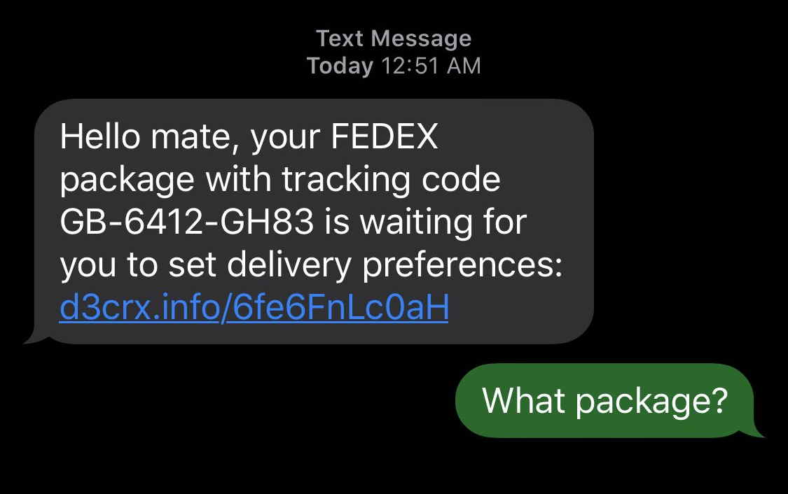 Is that text message about your FedEx package really a scam?